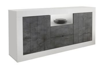 Skänk Calpino 184 cm - Gråmelerad|Vit - Förvaring - Förvaringsmöbler - Sideboard & skänk