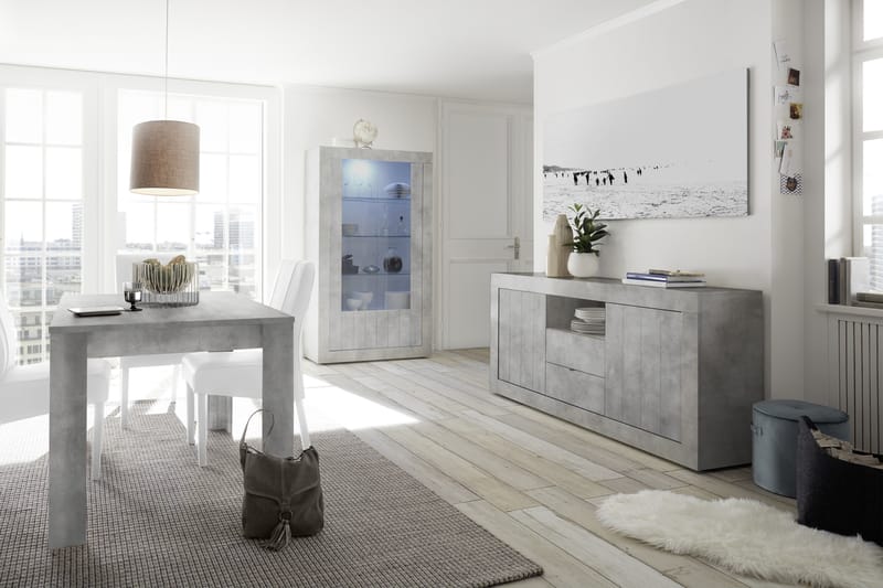 Skänk Calpino 184 cm - Ljusgrå Betong - Förvaring - Förvaringsmöbler - Sideboard & skänk