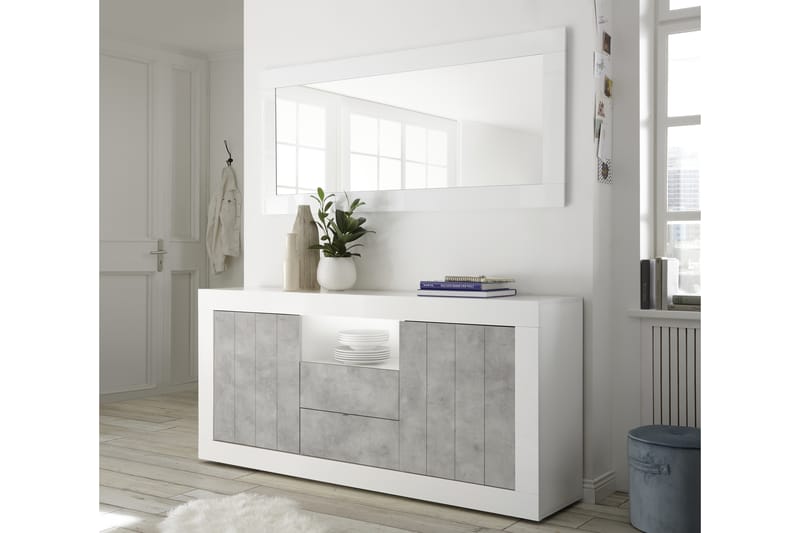 Skänk Calpino 184 cm - Vit|Grå - Sideboard & skänk