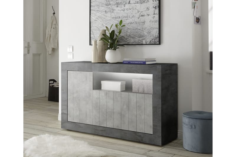 Skänk Calpino Medio 138 cm - Grå - Förvaring - Förvaringsmöbler - Sideboard & skänk