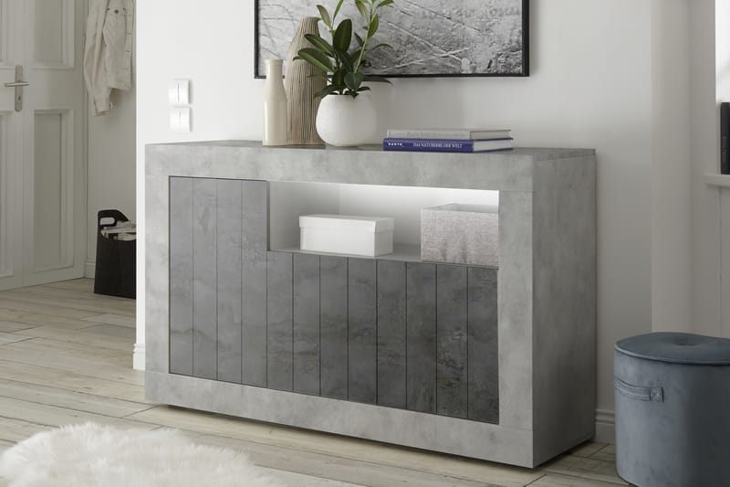 Skänk Calpino Medio 138 cm - Gråmelerad - Förvaring - Förvaringsmöbler - Sideboard & skänk