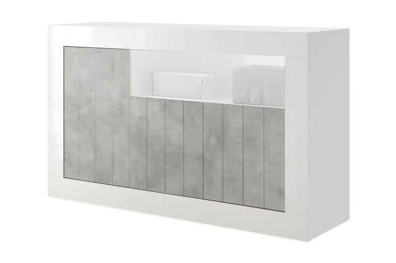 Skänk Calpino Medio 138 cm - Vit|Grå - Sideboard & skänk