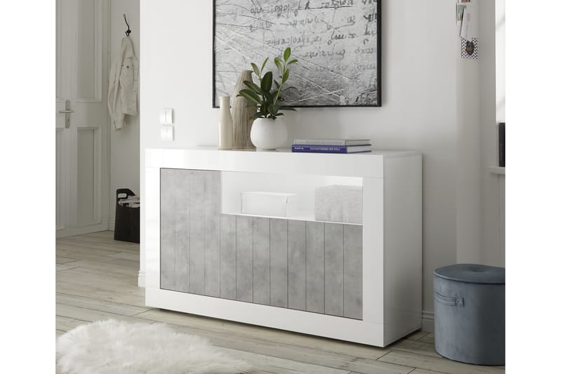 Skänk Calpino Medio 138 cm - Vit|Grå - Sideboard & skänk