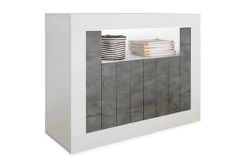 Skänk Calpino Piccolo 110 cm - Vit|Gråmelerad - Förvaring - Förvaringsmöbler - Sideboard & skänk