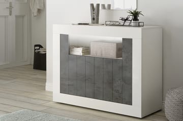 Skänk Calpino Piccolo 110 cm - Vit|Gråmelerad - Förvaring - Förvaringsmöbler - Sideboard & skänk