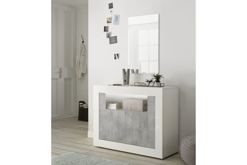 Skänk Calpino Piccolo 110 cm - Grå|Vit - Förvaring - Förvaringsmöbler - Sideboard & skänk