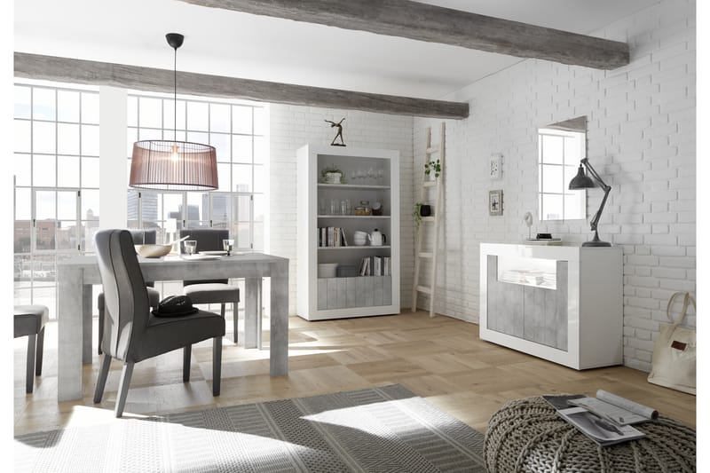 Skänk Calpino Piccolo 110 cm - Grå|Vit - Förvaring - Förvaringsmöbler - Sideboard & skänk