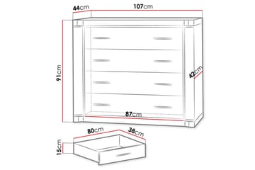 Skänk Dallas 1007x43,5x91 cm - Beige/Grå - Förvaring - Förvaringsmöbler - Sideboard & skänk