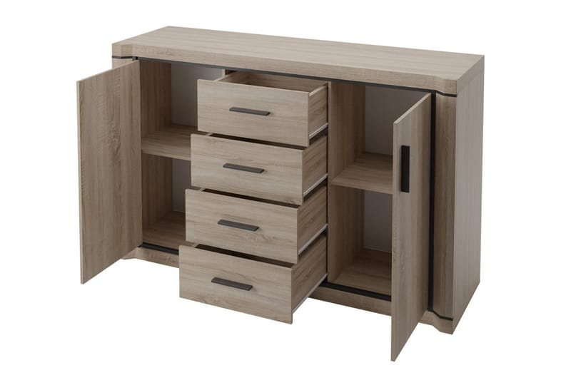 Skänk Dallas 137x43,5x91 cm - Beige/Grå - Förvaring - Förvaringsmöbler - Sideboard & skänk