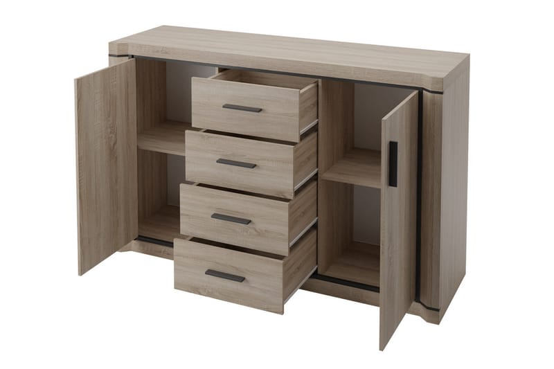 Skänk Dallas 137x43,5x91 cm - Beige/Grå - Sideboard & skänk