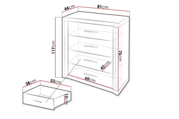 Skänk Dallas 80,5x43,5x91 cm - Ek - Förvaring - Förvaringsmöbler - Sideboard & skänk