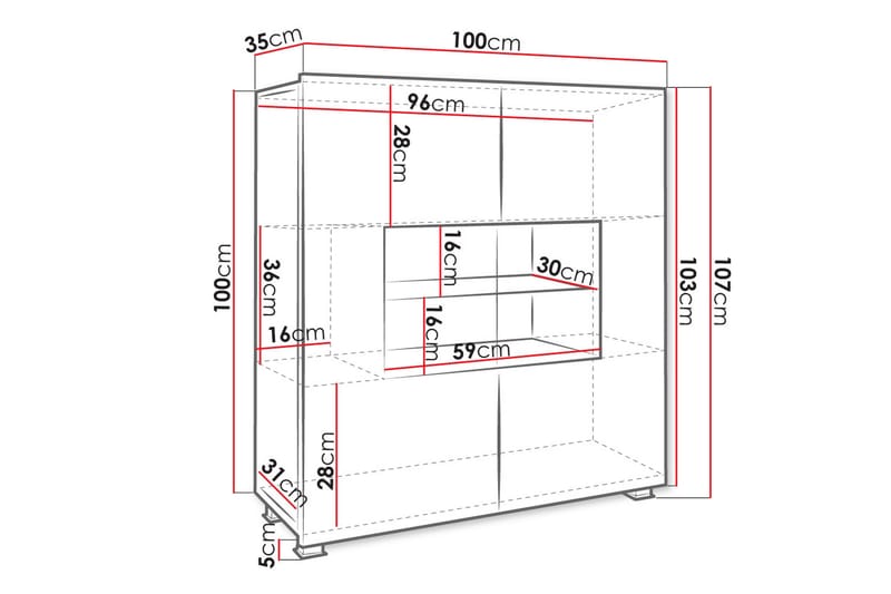 Skänk Frick 100 cm - Svart - Förvaring - Förvaringsmöbler - Sideboard & skänk