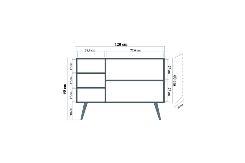 Skänk Gillberga 120 cm - Brun - Sideboard & skänk