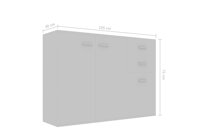 Skänk grå 105x30x75 cm spånskiva - Grå - Sideboard & skänk