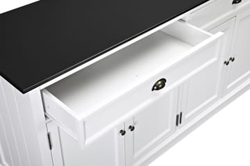 Skänk Hampton 170 cm 4 Dörrar 2 Lådor - Vit|Svart - Förvaring - Förvaringsmöbler - Sideboard & skänk