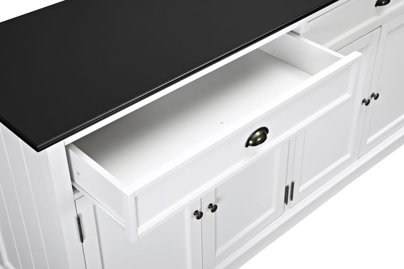 Skänk Hampton 170 cm 4 Dörrar 2 Lådor - Vit|Svart - Förvaring - Förvaringsmöbler - Sideboard & skänk