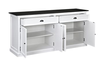 Skänk Hampton 170 cm 4 Dörrar 2 Lådor - Vit|Svart - Förvaring - Förvaringsmöbler - Sideboard & skänk