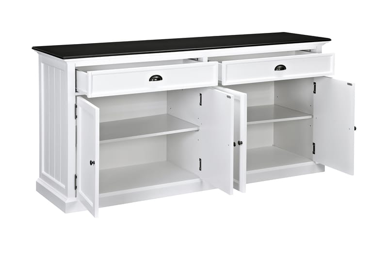 Skänk Hampton 170 cm 4 Dörrar 2 Lådor - Vit|Svart - Förvaring - Förvaringsmöbler - Sideboard & skänk