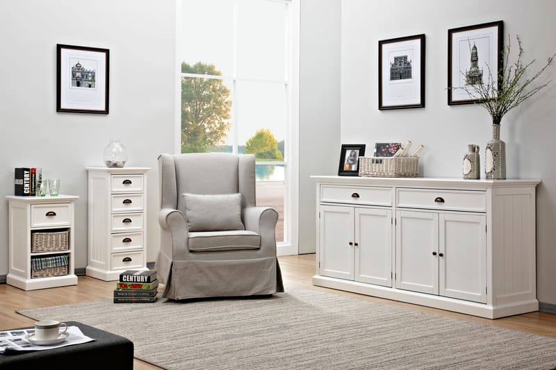 Skänk Hampton Vit - 4 Skåp 2 Lådor - Förvaring - Förvaringsmöbler - Sideboard & skänk