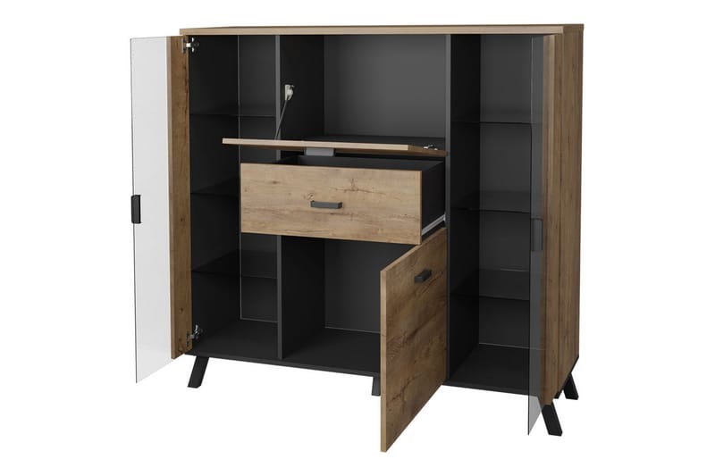 Skänk John 131x40x131 cm - Beige/Svart/Brun - Förvaring - Förvaringsmöbler - Sideboard & skänk