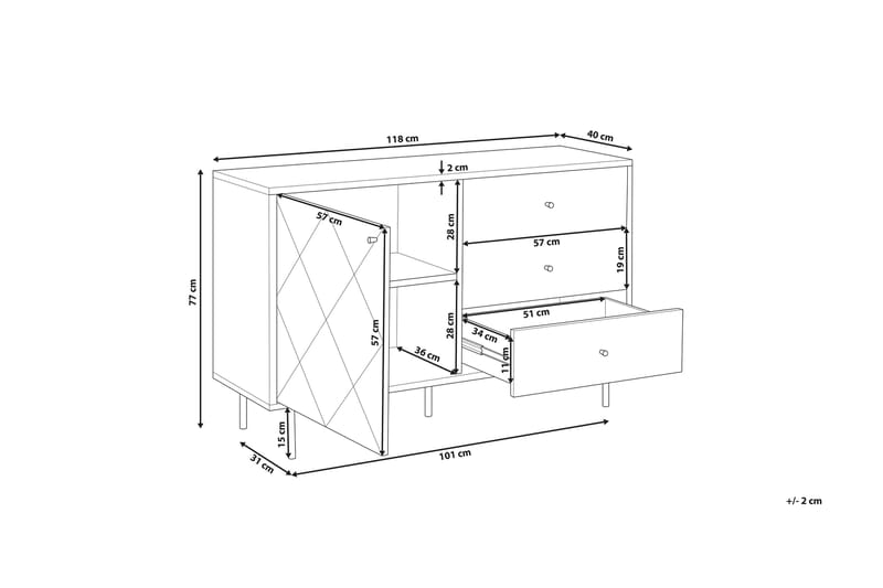 Skänk Kazeem - Grå - Förvaring - Förvaringsmöbler - Sideboard & skänk