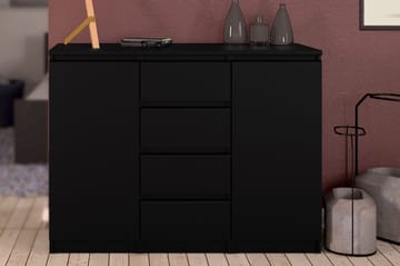 Skänk Lerna 121 cm 2 Dörrar 4 Lådor - Mattsvart - Förvaring - Förvaringsmöbler - Sideboard & skänk