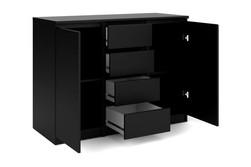 Skänk Lerna 121 cm 2 Dörrar 4 Lådor - Mattsvart - Förvaring - Förvaringsmöbler - Sideboard & skänk