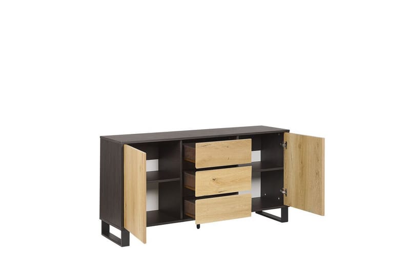 Skänk ljusträ/svart ELDA - Trä/natur - Förvaring - Förvaringsmöbler - Sideboard & skänk