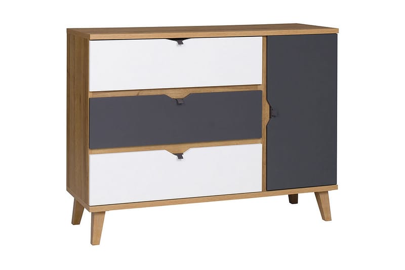 Skänk Lyseme 120 cm - Vit/Grå/Trä - Sideboard & skänk