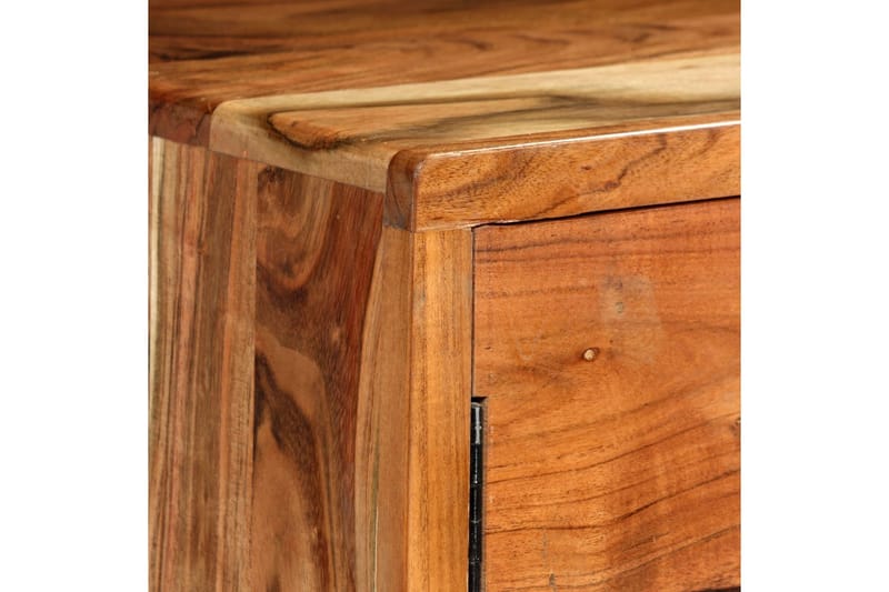 Skänk massivt trä med snidade dörrar 160x40x75 cm - Brun - Sideboard & skänk