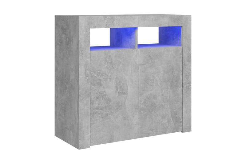 Skänk med LED-belysning betonggrå 80x35x75 cm - Betonggrå - Sideboard & skänk
