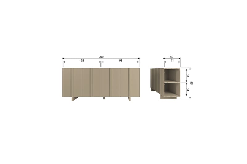 Skänk Morya 200 cm - Brun - Sideboard & skänk