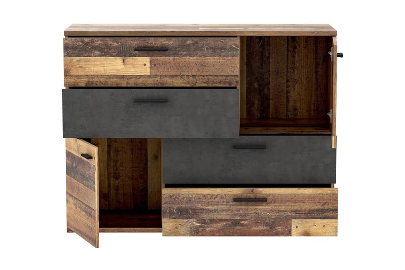 Skänk Muex 125x96 cm - Grå|Brun - Förvaring - Förvaringsmöbler - Sideboard & skänk