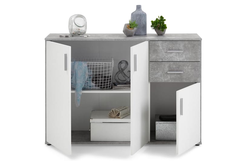 Skänk Nelma 121 cm - Grå/Vit - Förvaring - Förvaringsmöbler - Sideboard & skänk