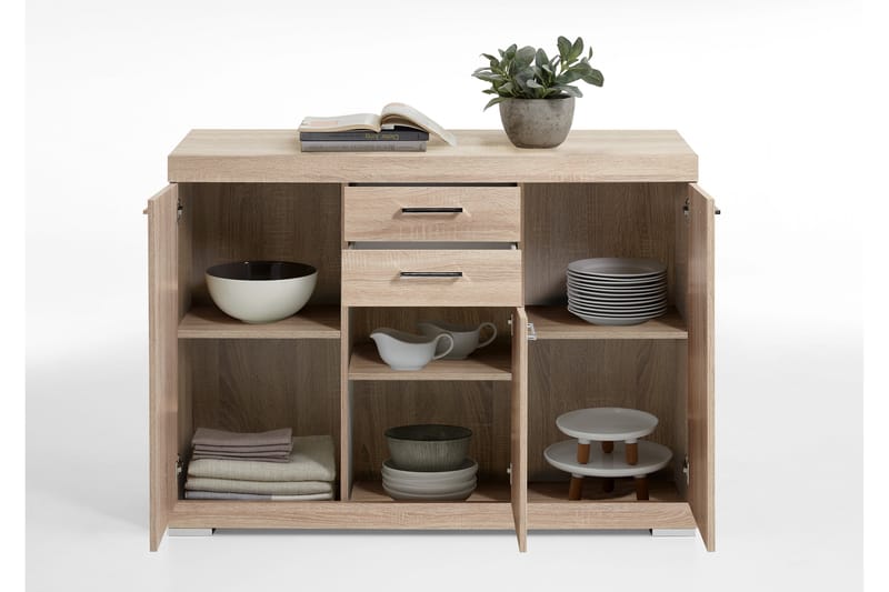 Skänk Rhonda 120 cm Låg - Ljus Ek - Sideboard & skänk