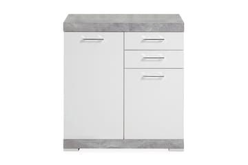 Skänk Rhonda 80 cm 2 Luckor 2 Lådor - Vit|Betong - Förvaring - Förvaringsmöbler - Sideboard & skänk