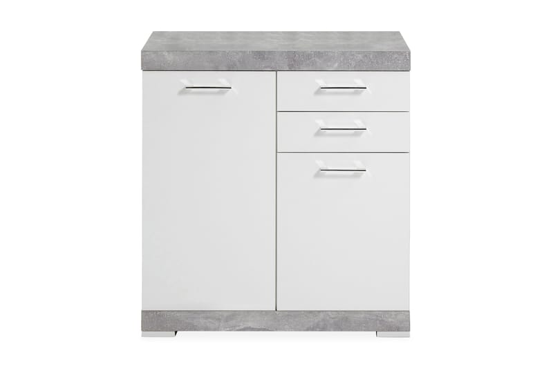 Skänk Rhonda 80 cm 2 Luckor 2 Lådor - Vit|Betong - Sideboard & skänk