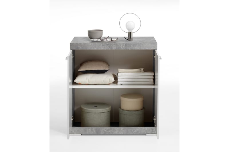 Skänk Rhonda 80x90x50 cm 2 Luckor - Vit/Grå - Förvaring - Förvaringsmöbler - Sideboard & skänk