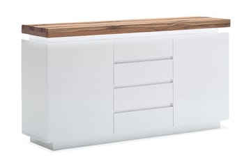 Skänk Romina 150 cm 2 Dörrar 4 Lådor - Oljad Ek|Matt Vit - Förvaring - Förvaringsmöbler - Sideboard & skänk