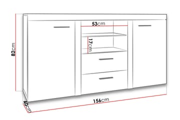 Skänk Rumba 157x40x81 cm - Vit - Förvaring - Förvaringsmöbler - Sideboard & skänk