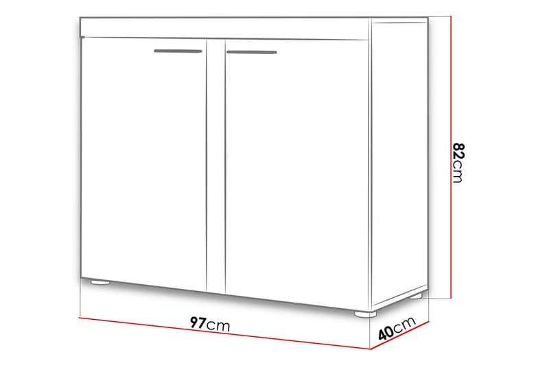 Skänk Rumba 97,2x40,3x82 cm - Beige/Brun/Grå - Förvaring - Förvaringsmöbler - Sideboard & skänk