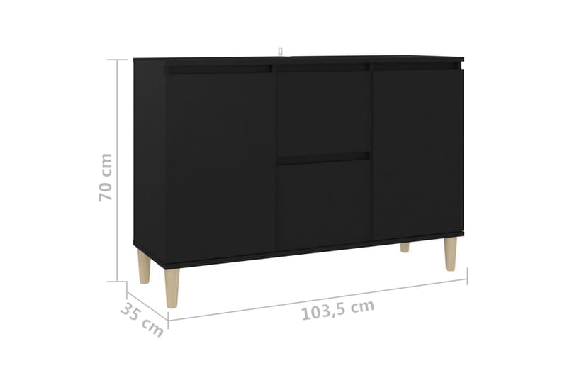 Skänk svart 103,5x35x70 cm spånskiva - Svart - Sideboard & skänk