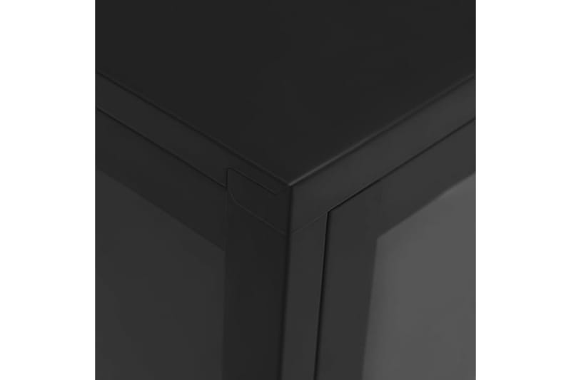 Skänk svart 105x35x70 cm stål och glas - Svart - Sideboard & skänk