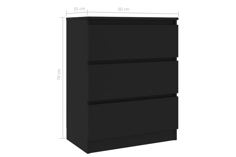 Skänk svart 60x33,5x76 cm spånskiva - Svart - Sideboard & skänk