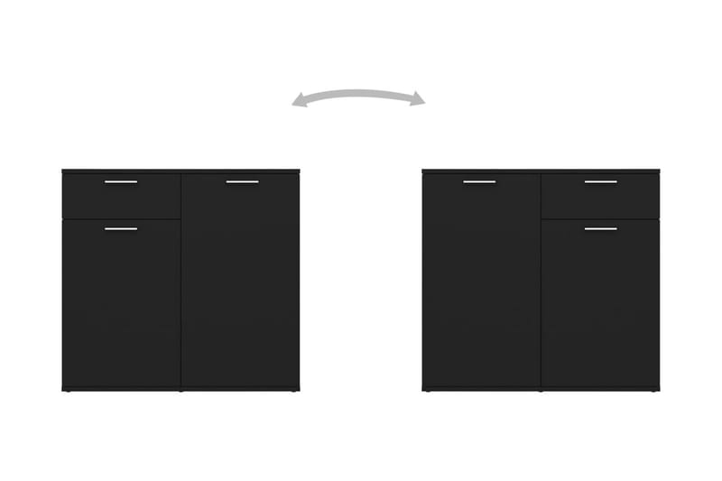 Skänk svart 80x36x75 cm spånskiva - Svart - Sideboard & skänk