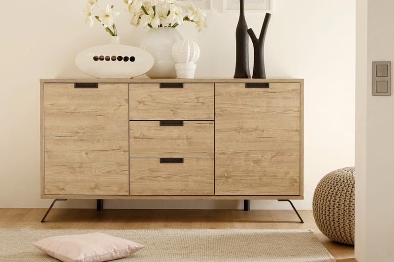 Skänk Terreno 156 cm 2 Dörrar 3 Lådor - Ek - Sideboard & skänk