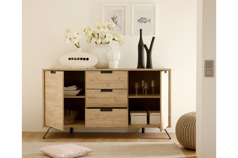 Skänk Terreno 156 cm 2 Dörrar 3 Lådor - Ek - Sideboard & skänk