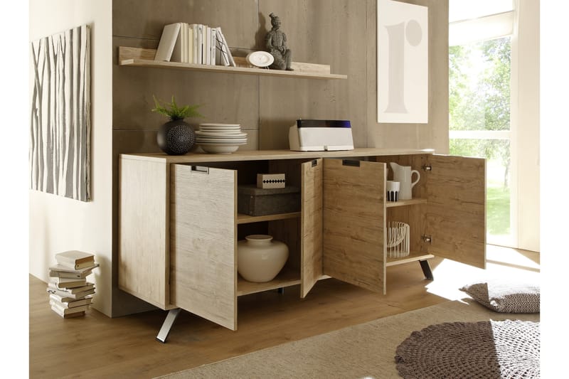 Skänk Terreno 206 cm 4 Dörrar - Sherwoodek - Förvaring - Förvaringsmöbler - Sideboard & skänk