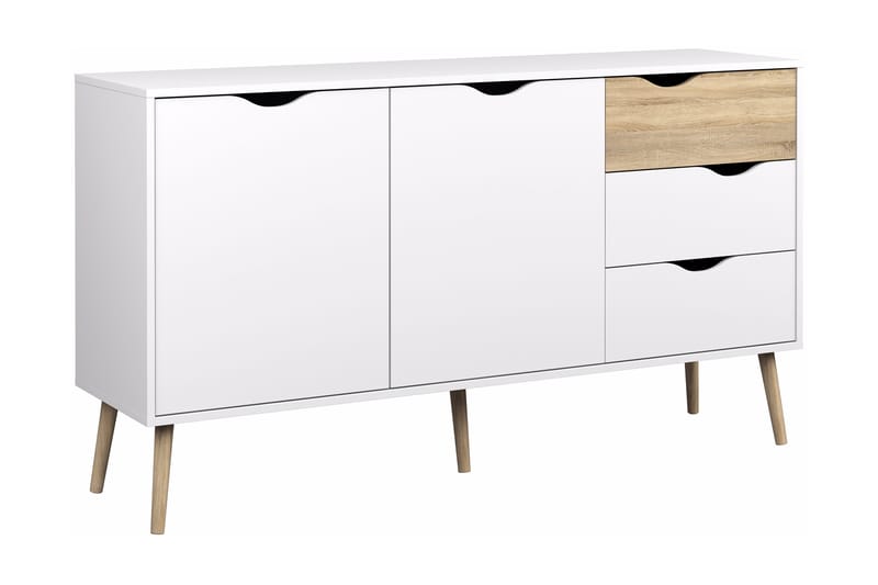 Skänk Vasiliki 147 cm - Vit|Ek - Sideboard & skänk