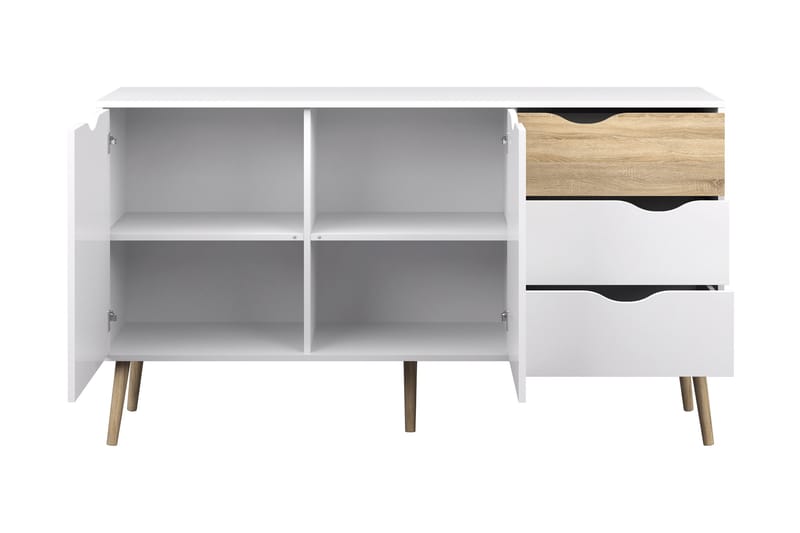 Skänk Vasiliki 147 cm - Vit|Ek - Sideboard & skänk